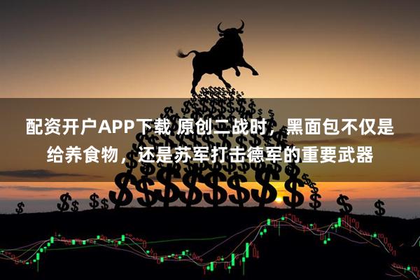 配资开户APP下载 原创二战时，黑面包不仅是给养食物，还是苏军打击德军的重要武器